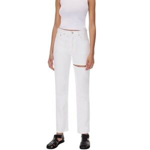 AGOLDE Lana Slice Relaxed Straight Leg Descent Element White Jeans size 25